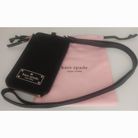KATE SPADE NY BLACK MADISON CARD CASE LANYARD - Picture 4 of 8